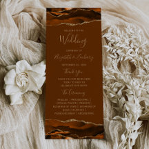 Mariage Or Brun Orange Agate Brun Doré