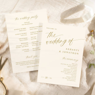 Programme Mariage Or et Ivoire Clair Romantique Doux