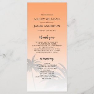 Programme Mariage Orange Tropical Palm Tree Beach