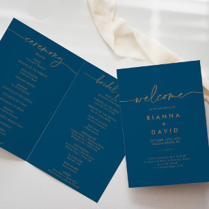 Programme Mariage plié classique bleu marine
