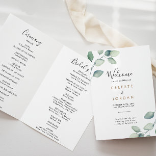 Programme Mariage plié classique Feuille vert