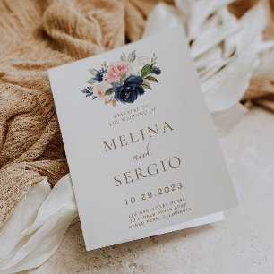 Programme Mariage plié Gold Blue Rose