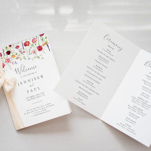 Programme Mariage plié simple Fleur sauvage multicolore