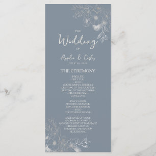 Programme Mariage Poussiéreux Bleu Botanique