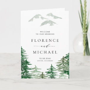 Programme Mariage romantique aquarelle forêt boisée