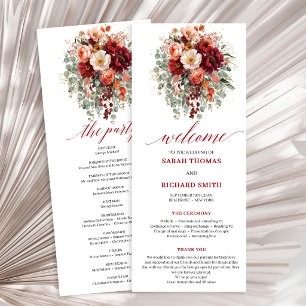 Programme Mariage romantique de Bourgogne or eucalyptus auto