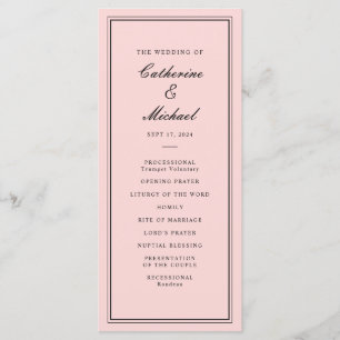 Programme Mariage Rose et Noir Absolument Classique Script