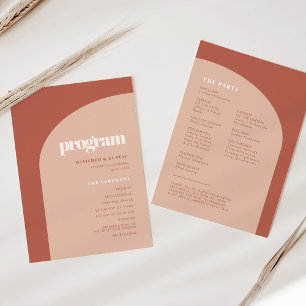 Programme Mariage simple chic pêche en terre cuite