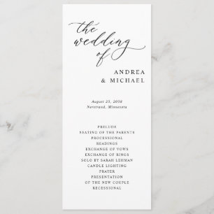 Programme Mariage Simple Élégant Sophistiqué