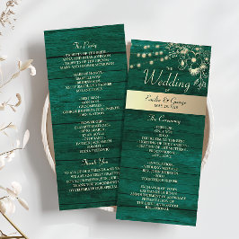 Programme Mariage Vert Émeraude Rustique