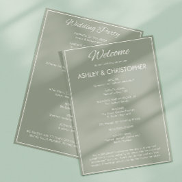 Programme Mariage vert minimaliste Sage Script