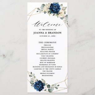 Programme Marine Gold White Champagne Ivory Mariage géométri