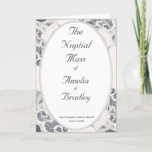 Programme Masse Mariage catholique de dentelle rose Champagn