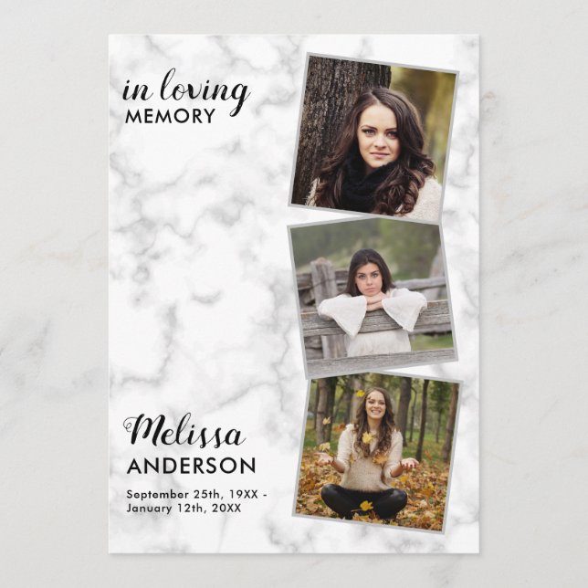 Programme Mémorial 3 Photo Ordre de service Funérailles (Devant)