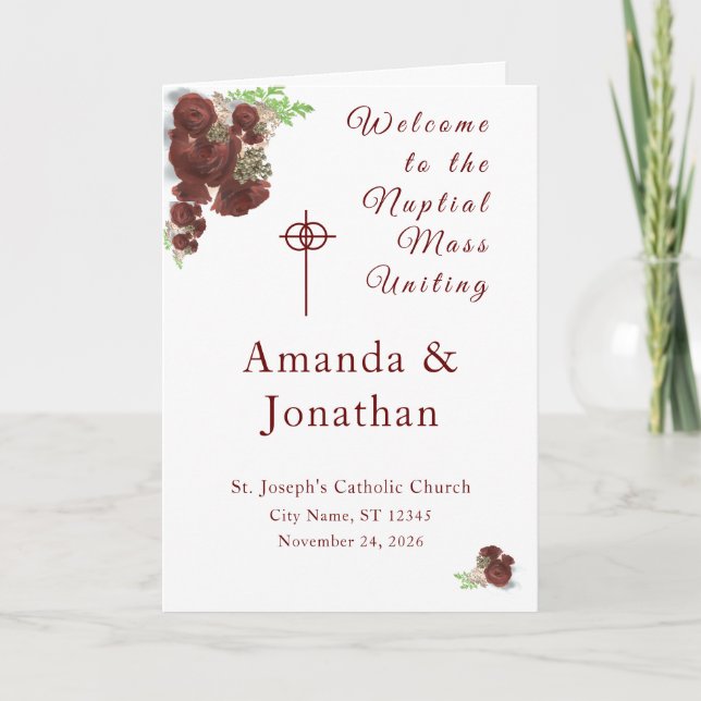 Programme Messe nuptiale du Rose de Bourgogne avec photo (Devant)