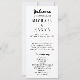 Programme minimaliste de cérémonie Mariage modifia