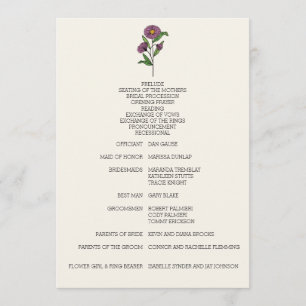 Programme minimaliste de mariage avec l'aster pour