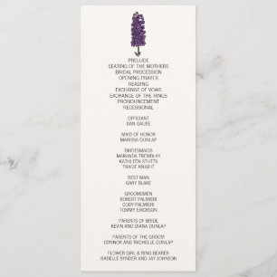 Programme minimaliste de mariage du Larkspur viole