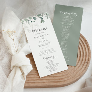 Programme minimaliste de mariage Eucalyptus verdur