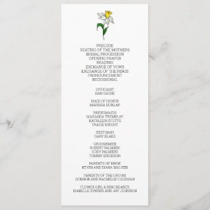 Programme minimaliste de mariage jonquille