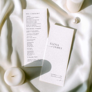 Programme minimaliste moderne de mariage noir et b