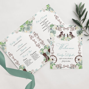 Programme Mint Green Western Charro Quinceañera