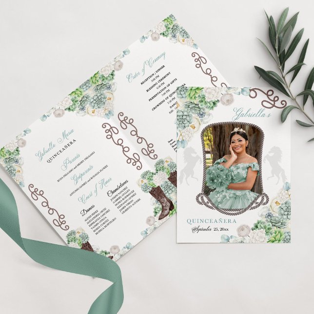 Programme Mint Green Western Charro Quinceañera (Créateur téléchargé)
