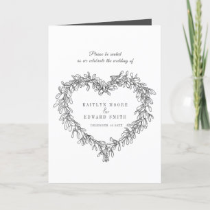Programme Mistletoe coeur couronne blanc gris foncé mariage