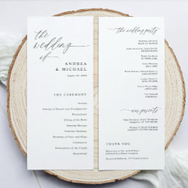 Programme Modern Ceremony Script Calligraphy Elegant Wedding