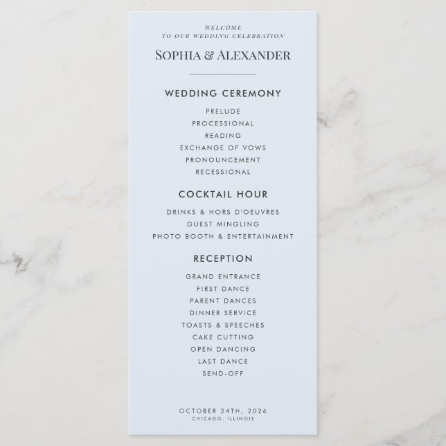 Programme Modern Glacial Blue & Warped Grid (Devant)