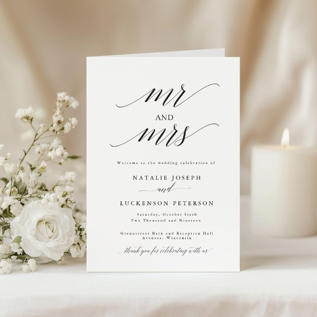 Programme Modern Minimalist Folded Wedding Program (Créateur téléchargé)