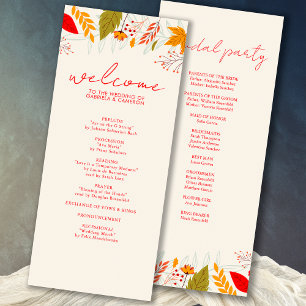 Programme Moderne automne brillant Floral Simple Mariage ivo