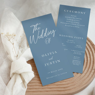 Programme moderne de mariage Dusty Blue Script
