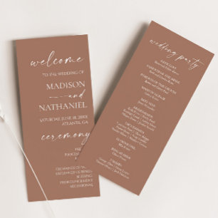 Programme Moderne minimaliste élégant Mocha Mousse Mariage