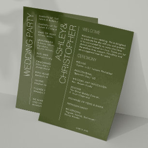 Programme Moderne minimaliste Mariage vert mousse