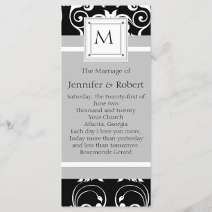 Programme Monogramme Mariage damassé