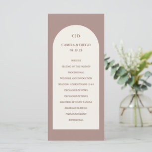 Programme Monogramme simple Boho Arch Mariage moderne