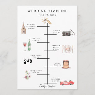 Programme Montage Mariage d'aquarelle illustrée
