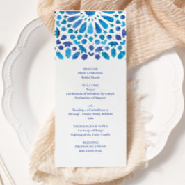 Programme Motif de carreaux méditerranéens à l'aquarelle ble