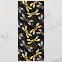 Motif sans couture avec libellules d'or