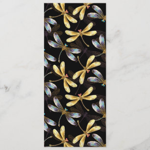 Programme Motif sans couture avec libellules d'or