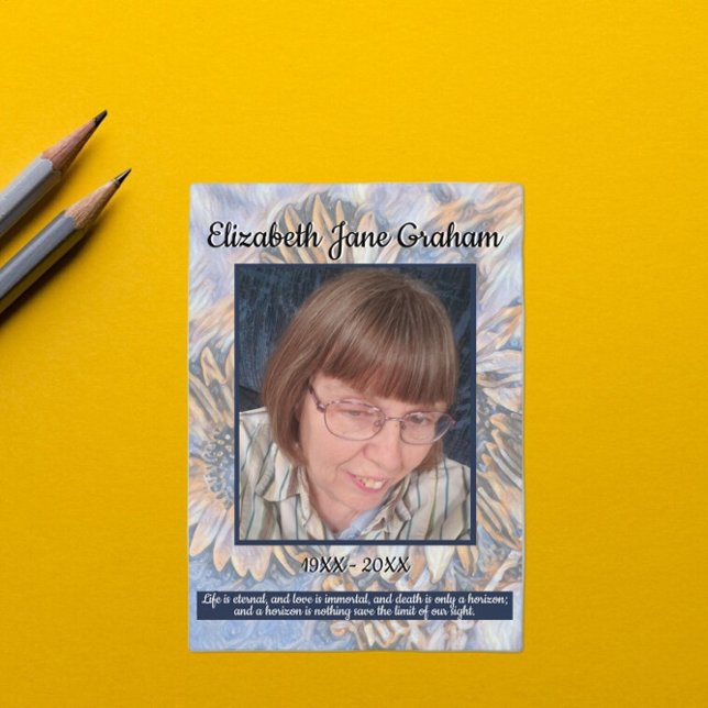 Programme Muted Blue Sunflower Art | Photo | Funeral     (Créateur téléchargé)