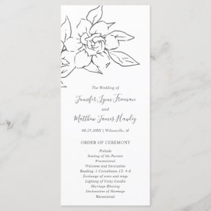 Programme Neutral Line Art Floral Mariage élégant