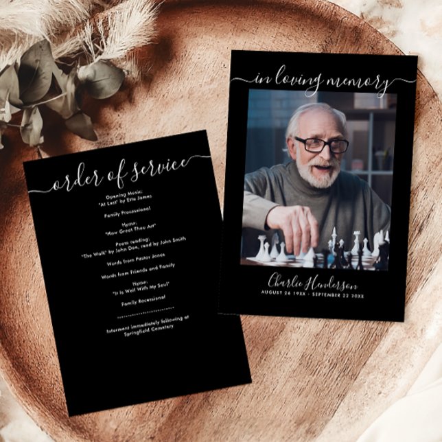 Programme Noir & blanc moderne écriture manuscrite de script (Créateur téléchargé)