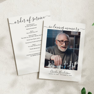 Programme Noir & blanc moderne écriture manuscrite de script