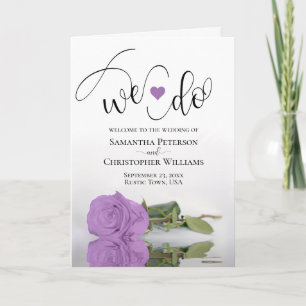 Programme Nous Faisons Élégant Lilac Purple Rose Mariage pli