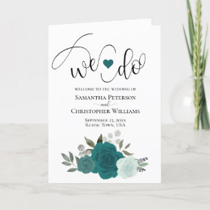 Programme Nous faisons Elegant Turquoise & Aqua Roses Boho M