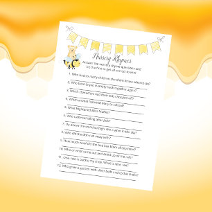 Programme Nursery Rhymes Jeu Girl Teddy Bear Card