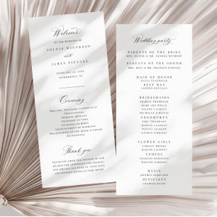 Programme officiel Carte de cérémonie de Mariage d