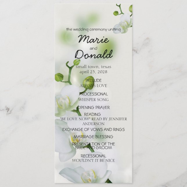 Programme Orchidée Élégante Douce (Devant)